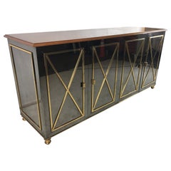 Gunmetal and Brass Sideboard in the Style of Maison Jansen