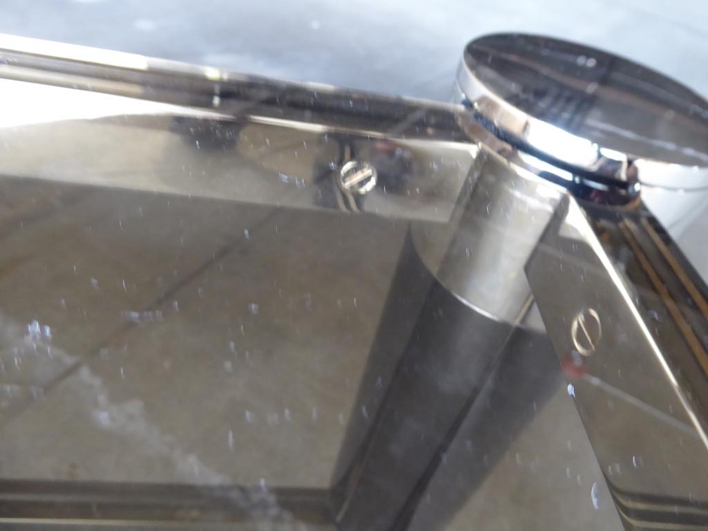 Gunmetal and Nickel-Plated Two-Tier Coffee Table by Karl Springer, circa 1970s For Sale 6