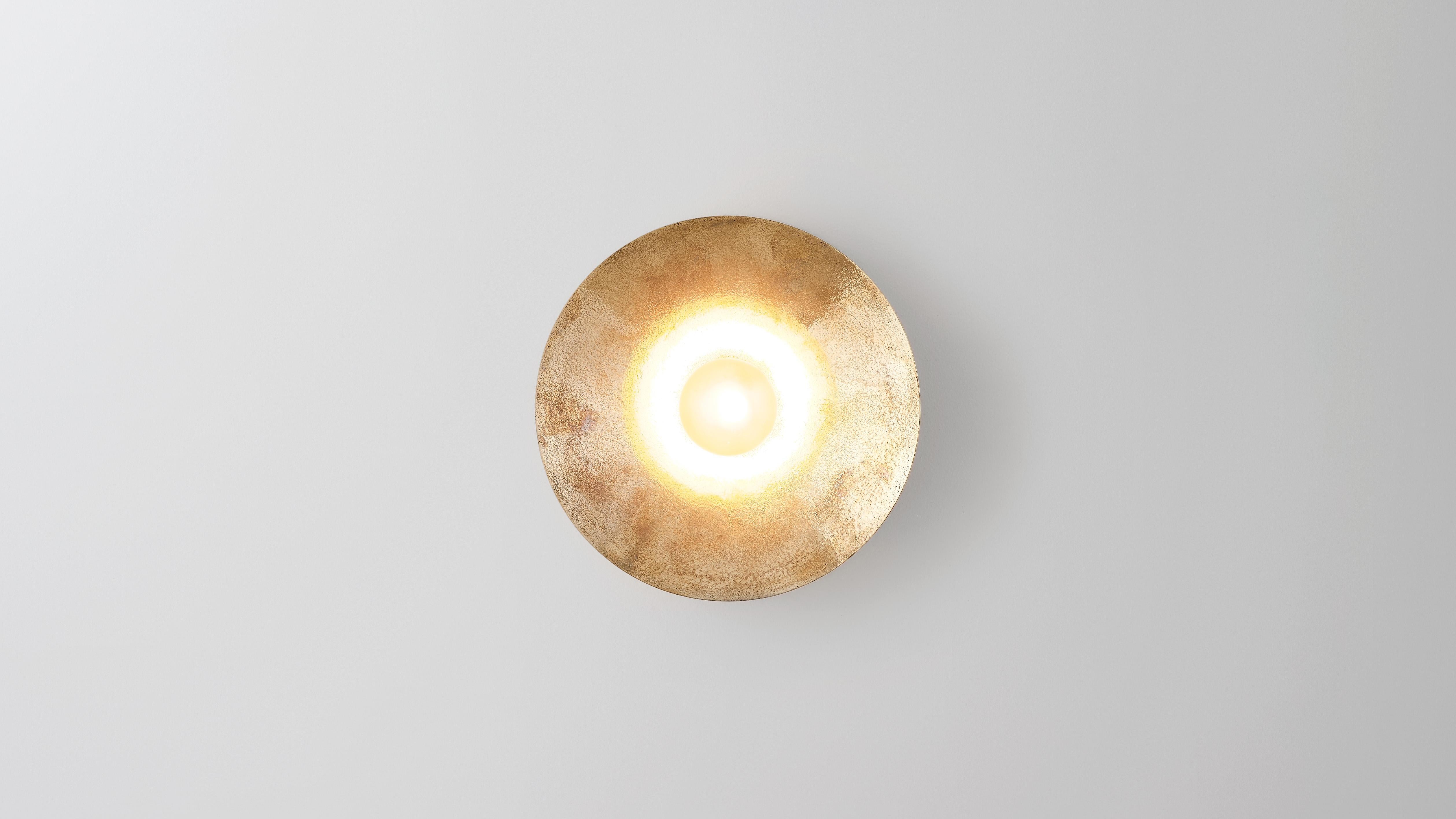 Modern Gunmetal Anton Wall Sconce - Frosted Glass Shell by Volker Haug