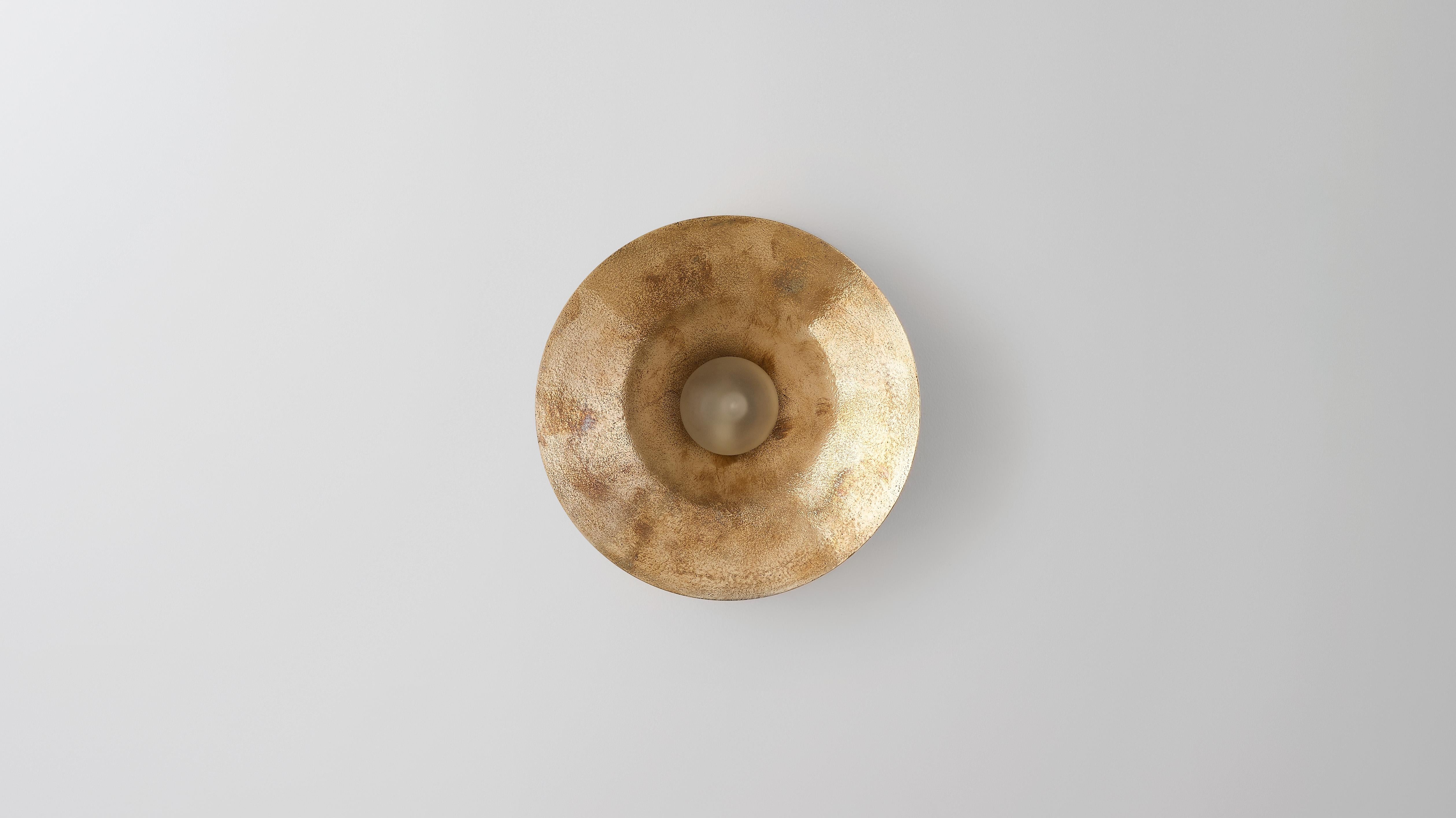 Australian Gunmetal Anton Wall Sconce - Frosted Glass Shell by Volker Haug