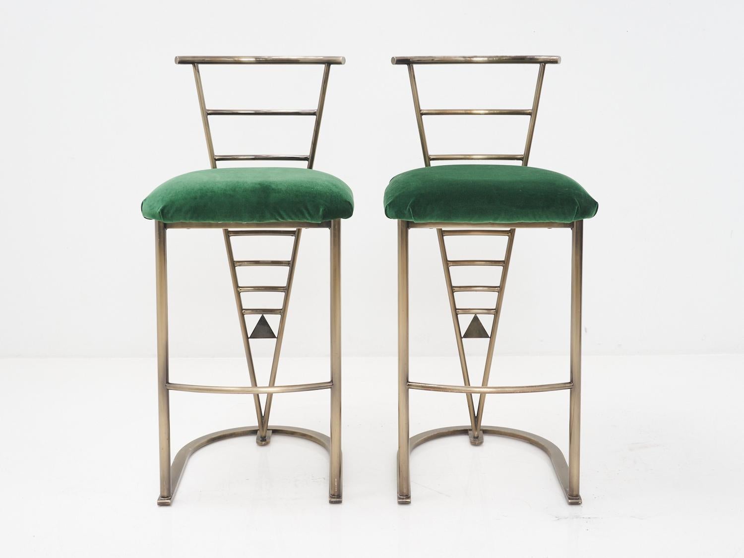 Mid-Century Modern Gunmetal Bar Stools by DIA, 1970s For Sale