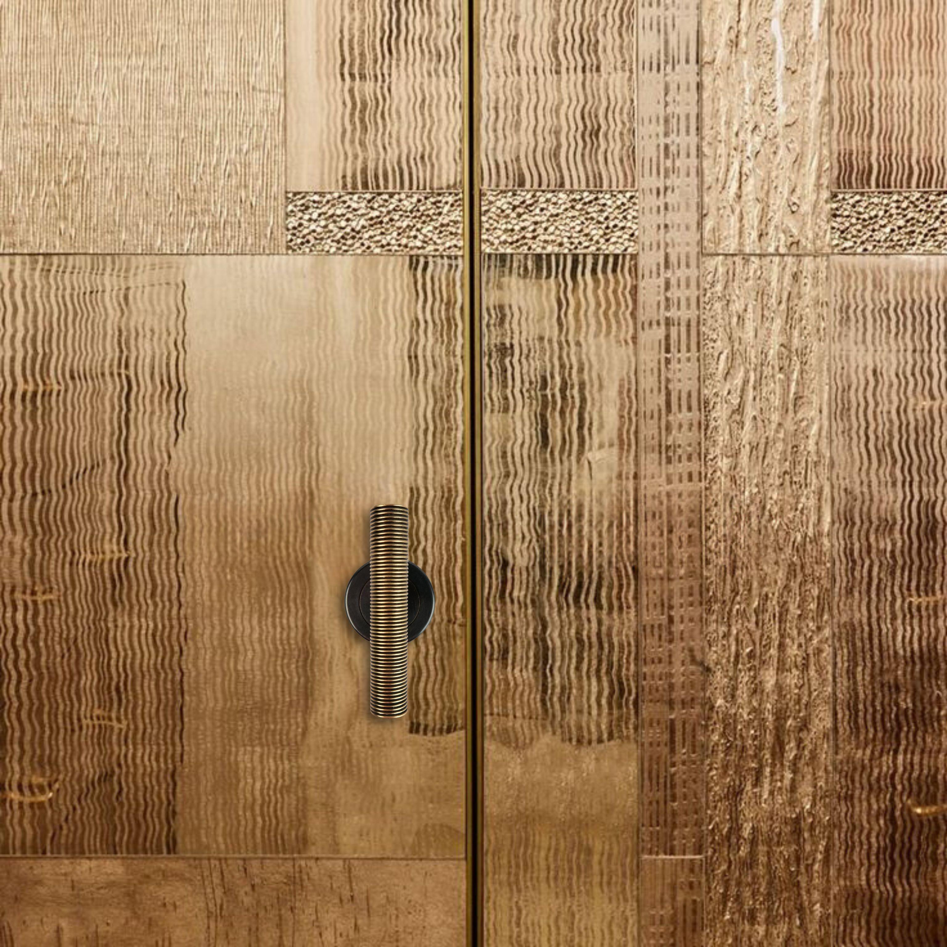 Forged PP/NO/07 Brass wire door handle from Oriental Touch collection For Sale