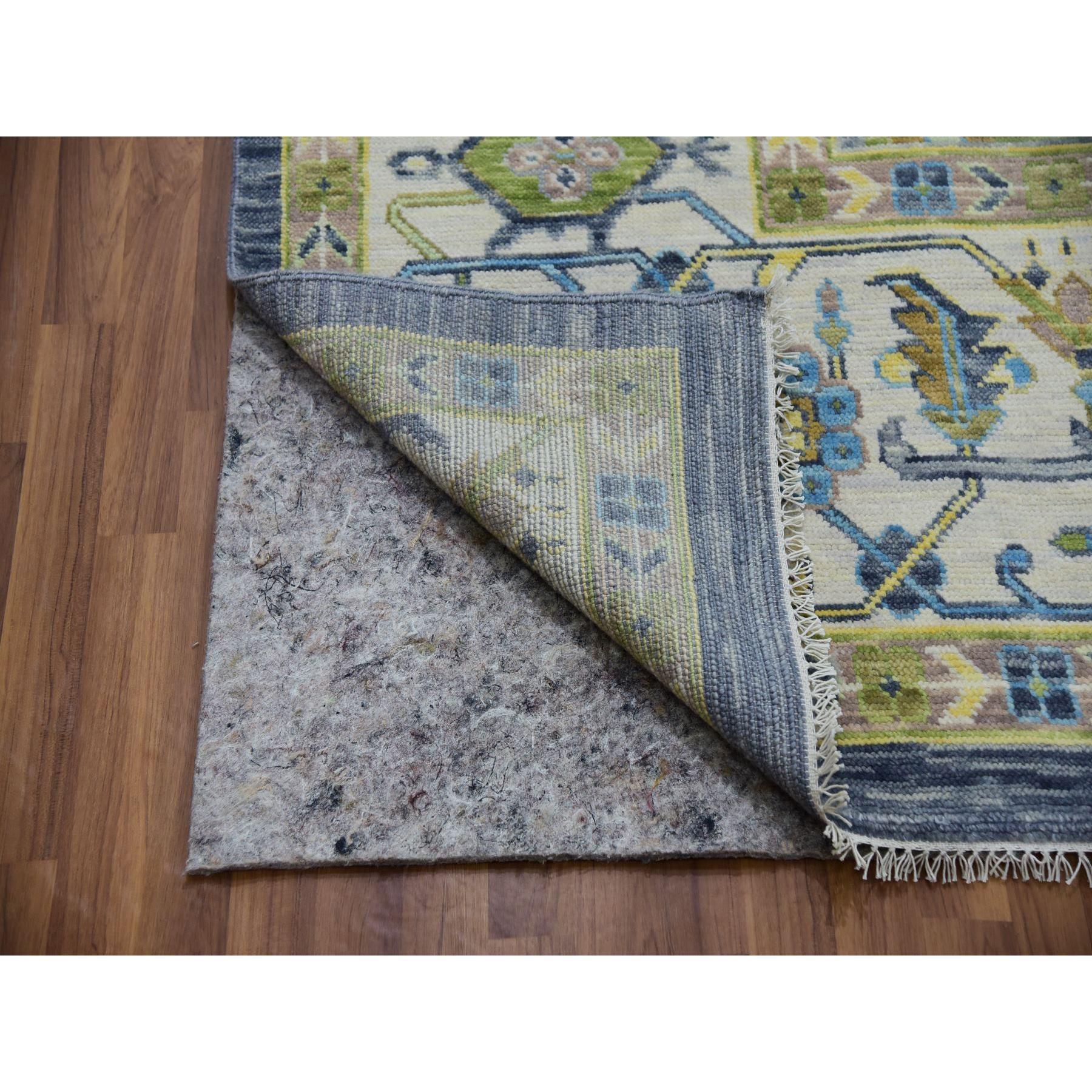 Tapis surdimensionné gris bronze Oushak Design 100 % laine nouée à la main 11'10