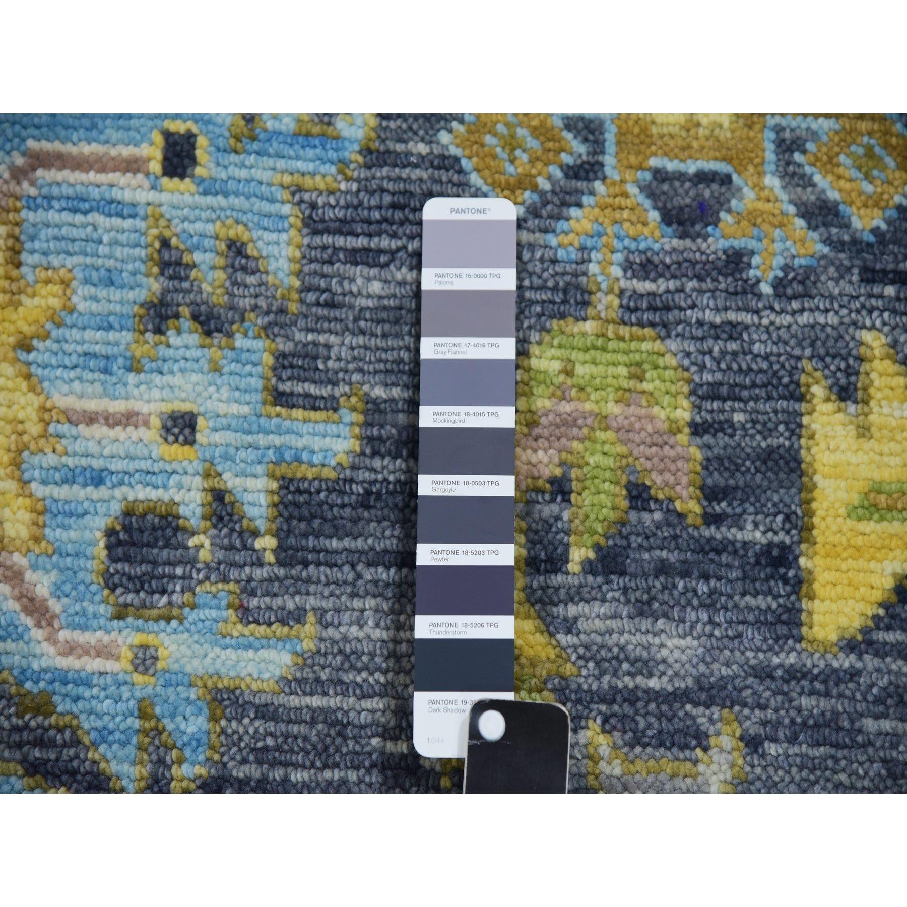 Tapis surdimensionné gris bronze Oushak Design 100 % laine nouée à la main 11'10