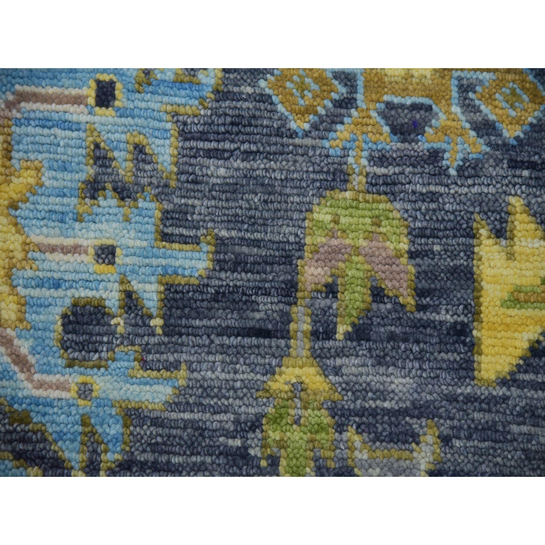Tapis surdimensionné gris bronze Oushak Design 100 % laine nouée à la main 11'10