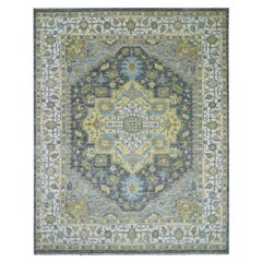 Gunmetal Gray Oushak Design 100% Wool Hand Knotted Oversized Rug 11'10" x 14'9"