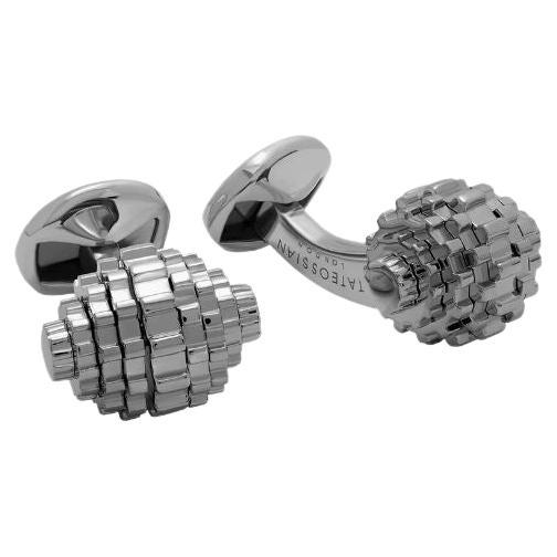 Gunmetal Stainless Steel Sphere Gear Cufflinks For Sale