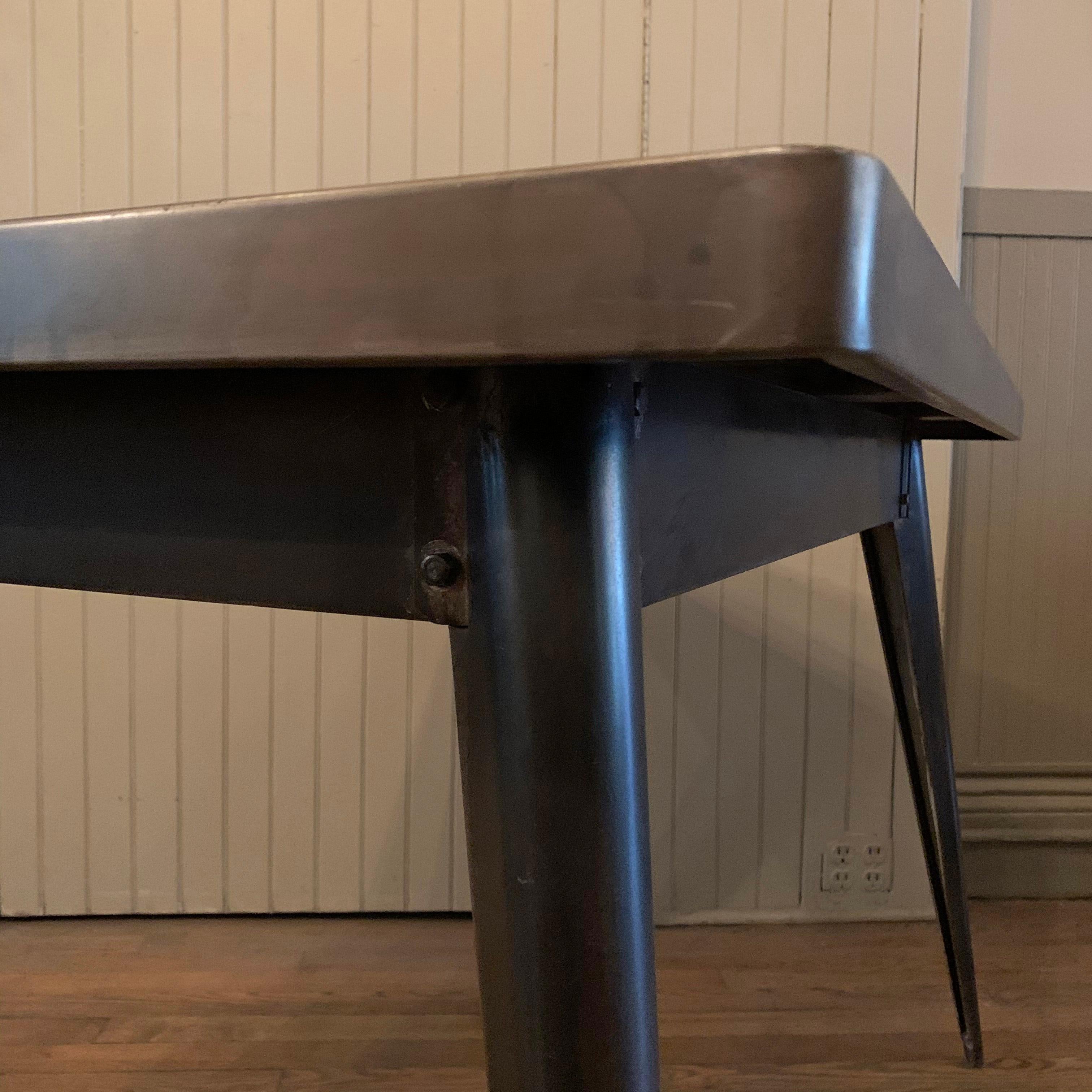 Gunmetal Steel Tolix Table by Xavier Pauchard 2