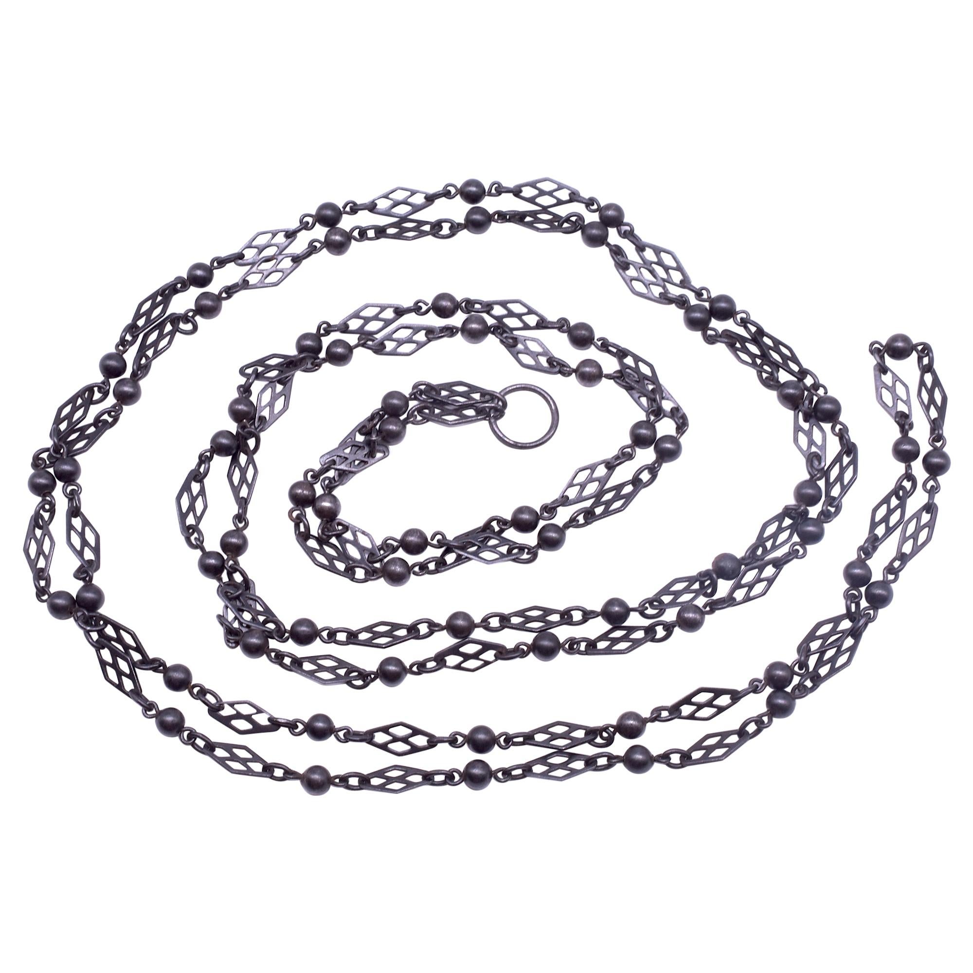 Sterling Silver Watch Chain, circa 1880 For Sale at 1stDibs | cadena ...