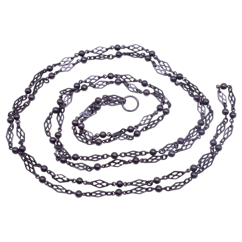 Sterling Silver Watch Chain, circa 1880 For Sale at 1stDibs | cadena ...