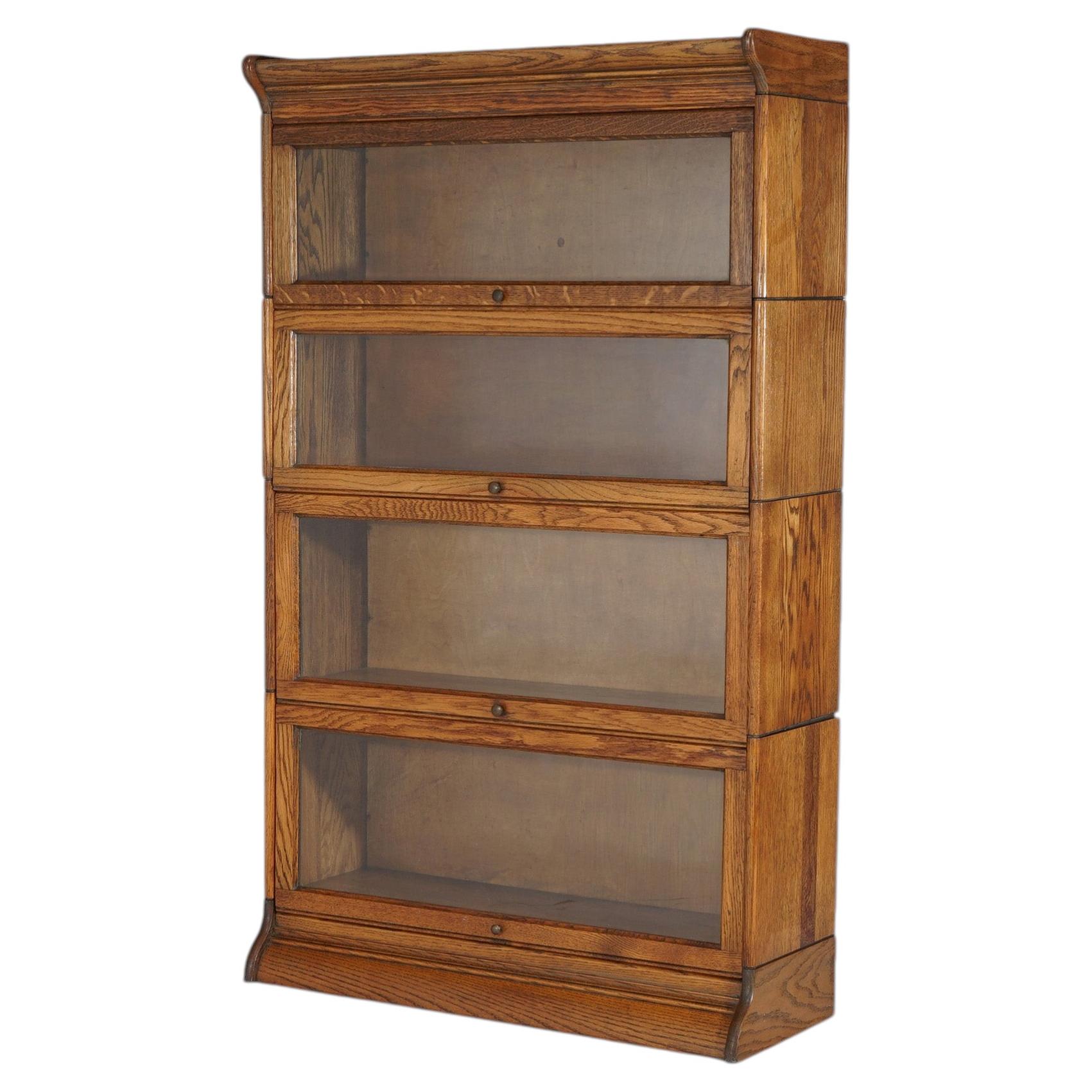 Gunn Arts & Crafts 4-Stack Oak Barrister Stack Bookcase C1910 For Sale