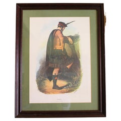 Circa 1950 Gunn Clan & Tartan Color Lithograph From "Clans of Scottish Highlands