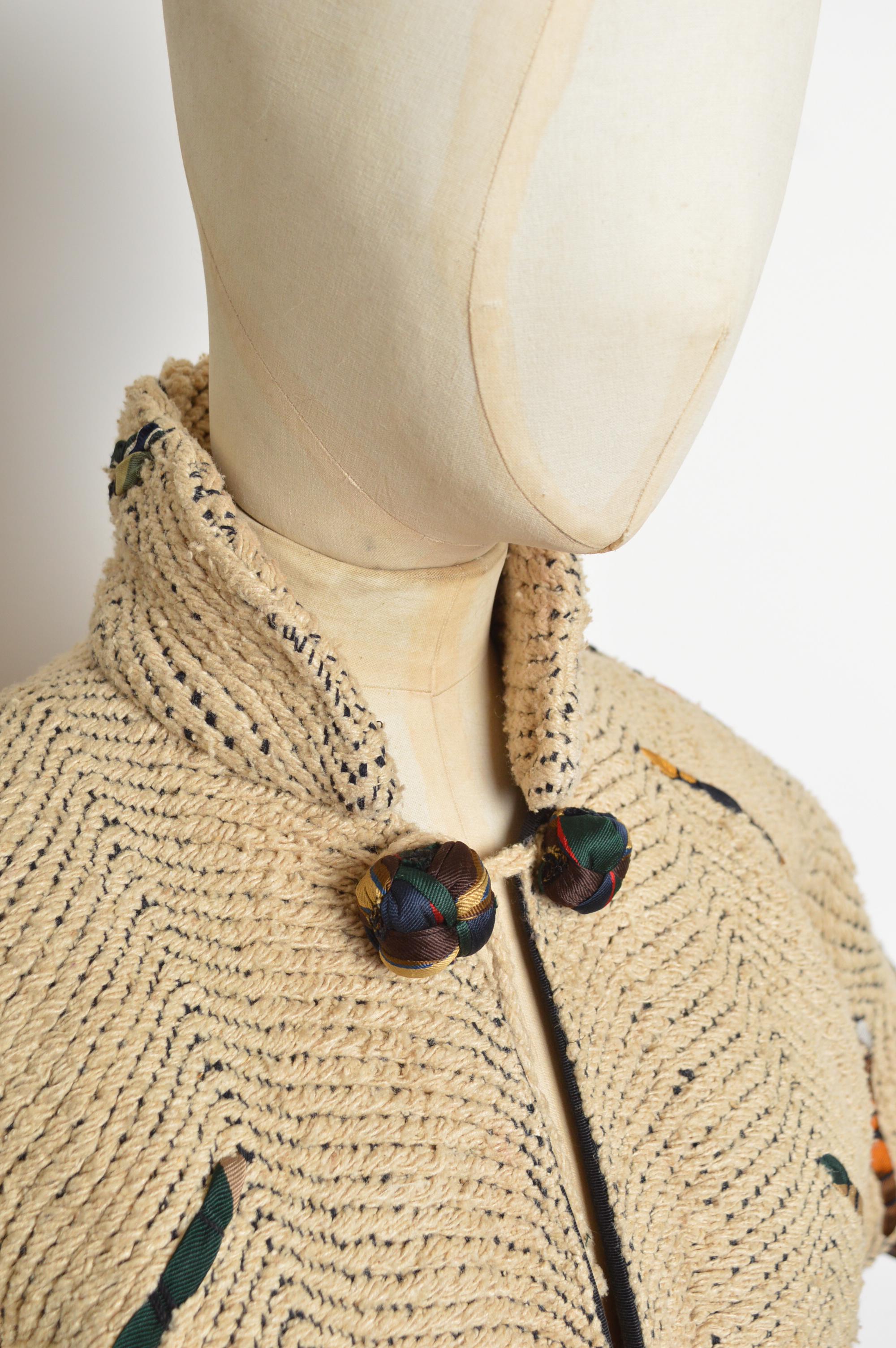 GUNN Trigère of Beverley Hills Woven Construction Fitted Cream Jacket (veste cintrée de couleur crème) en vente 5