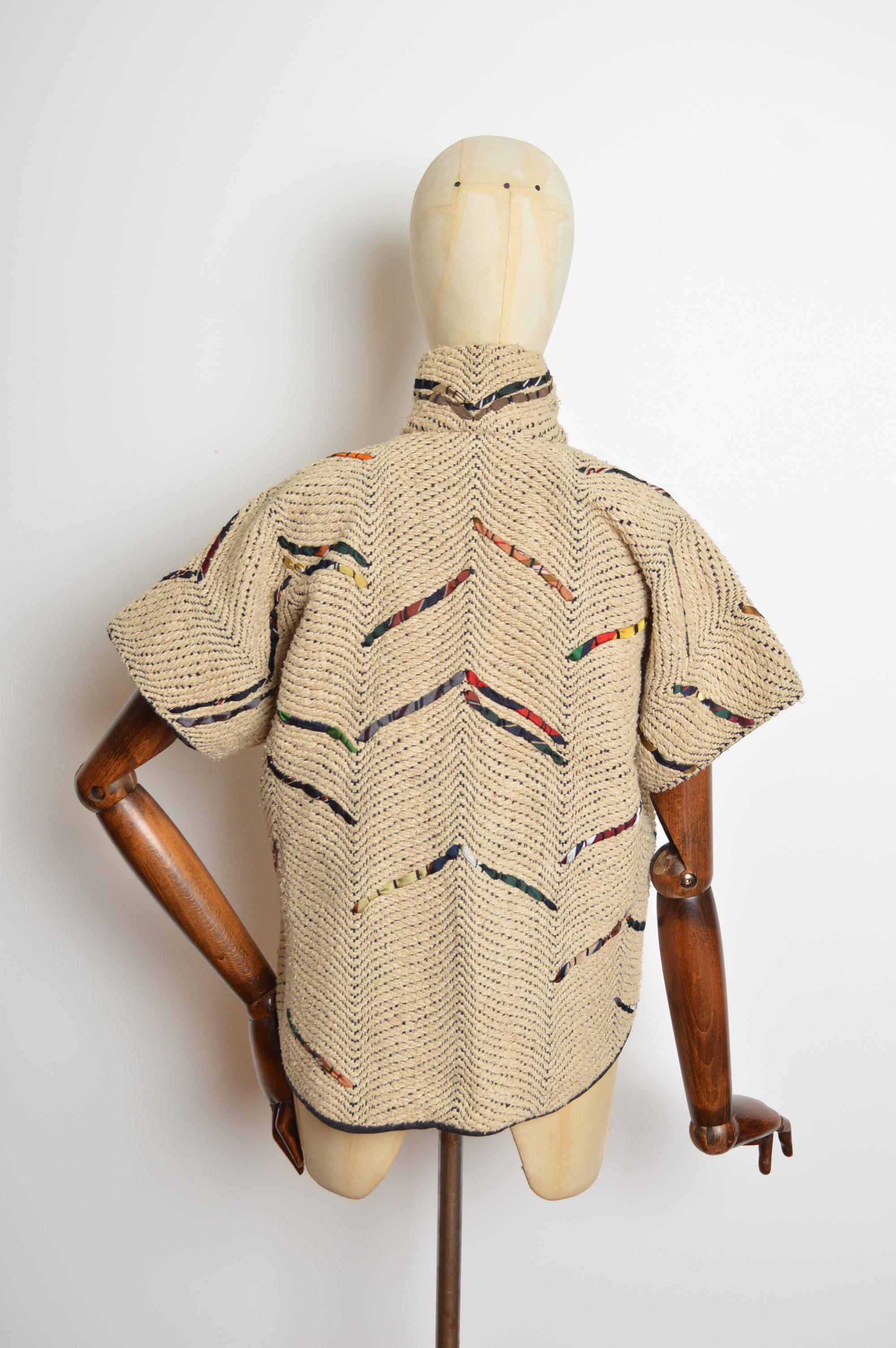 GUNN Trigère of Beverley Hills Woven Construction Fitted Cream Jacket (veste cintrée de couleur crème) en vente 7