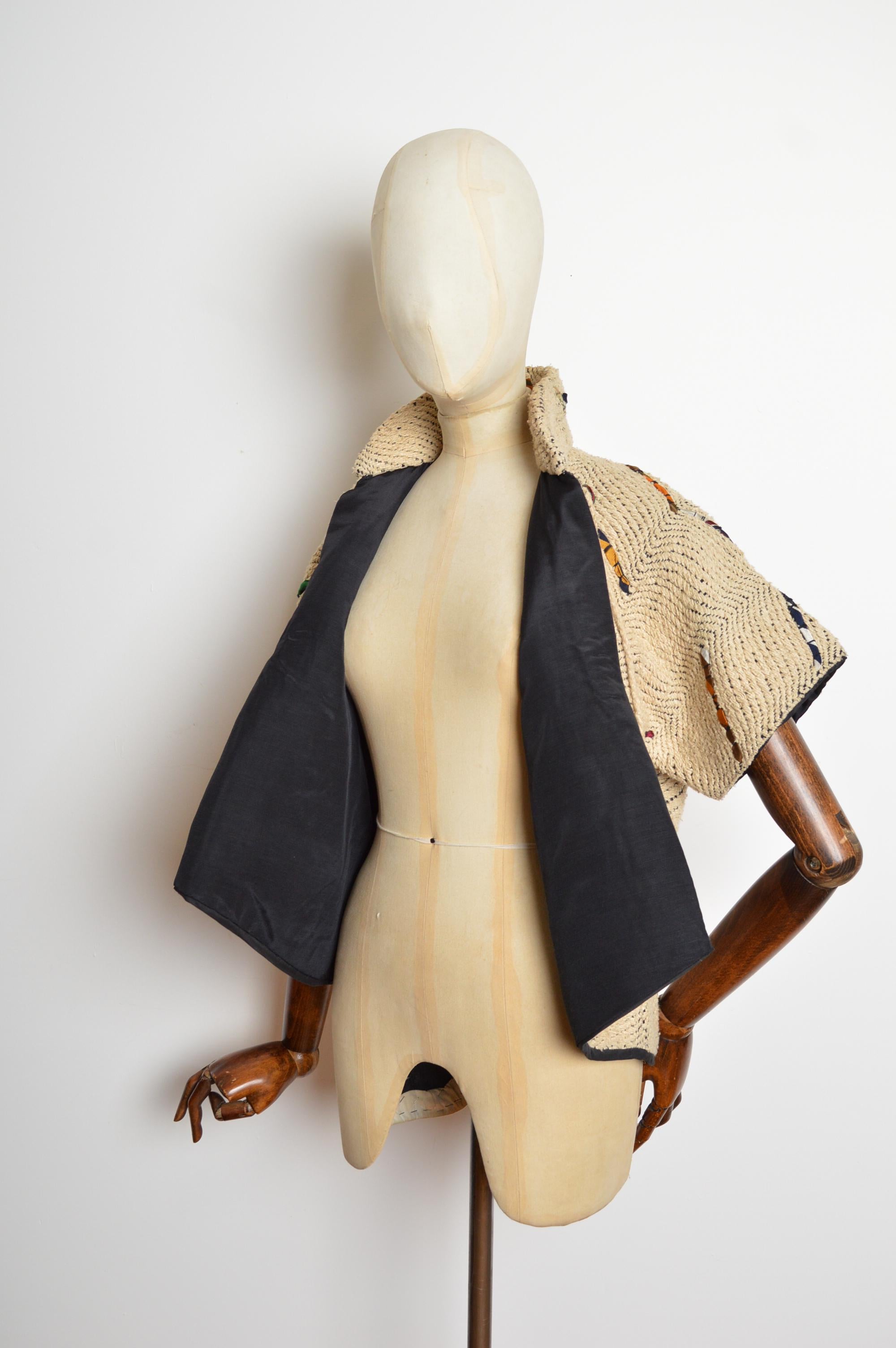 GUNN Trigère of Beverley Hills Woven Construction Fitted Cream Jacket (veste cintrée de couleur crème) en vente 10