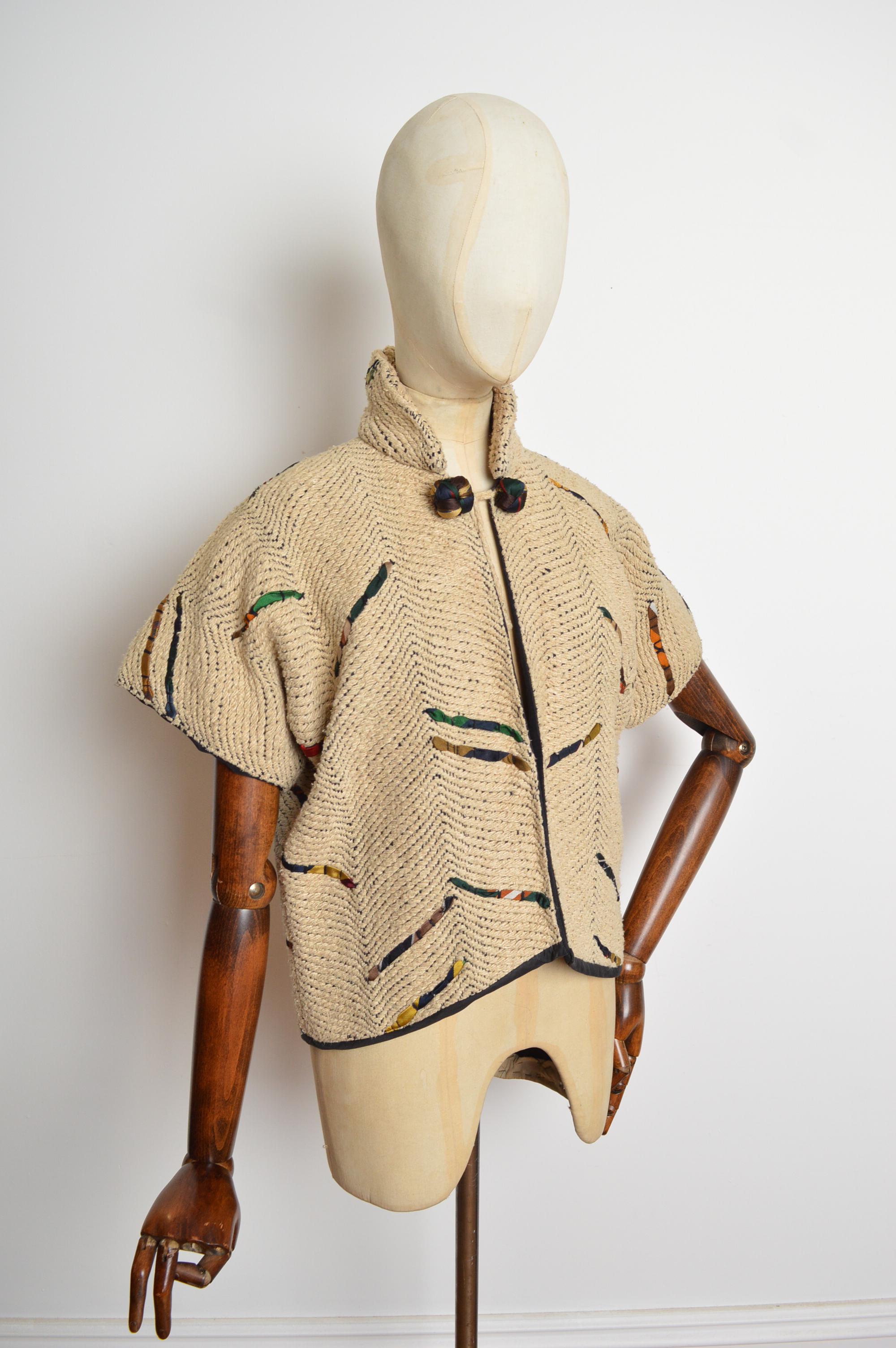 GUNN Trigère of Beverley Hills Woven Construction Fitted Cream Jacket (veste cintrée de couleur crème) en vente 4