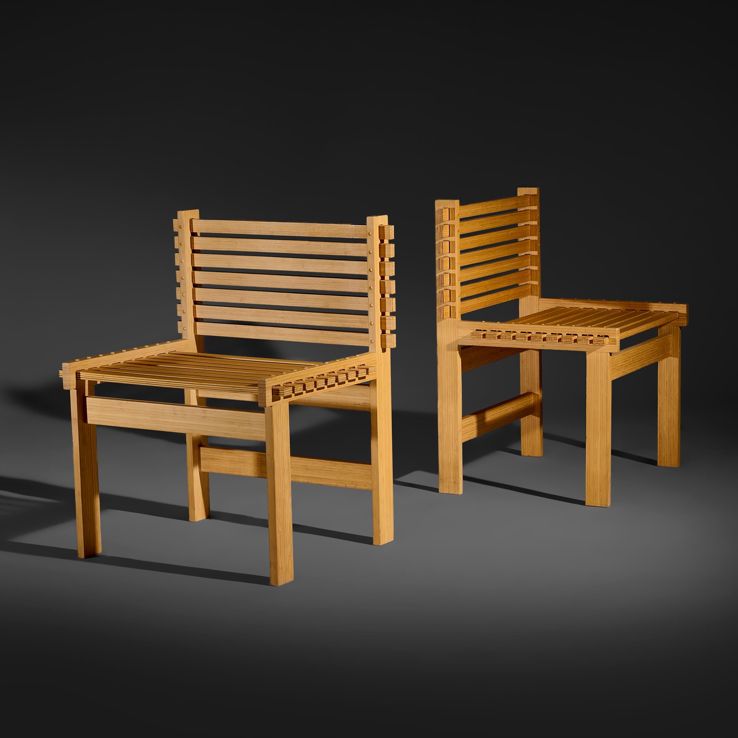 Gunnar Aagaard Andersen: Lamella-Stühle für Niels Roth Andersen, Dänemark, um 1985 (Moderne der Mitte des Jahrhunderts)