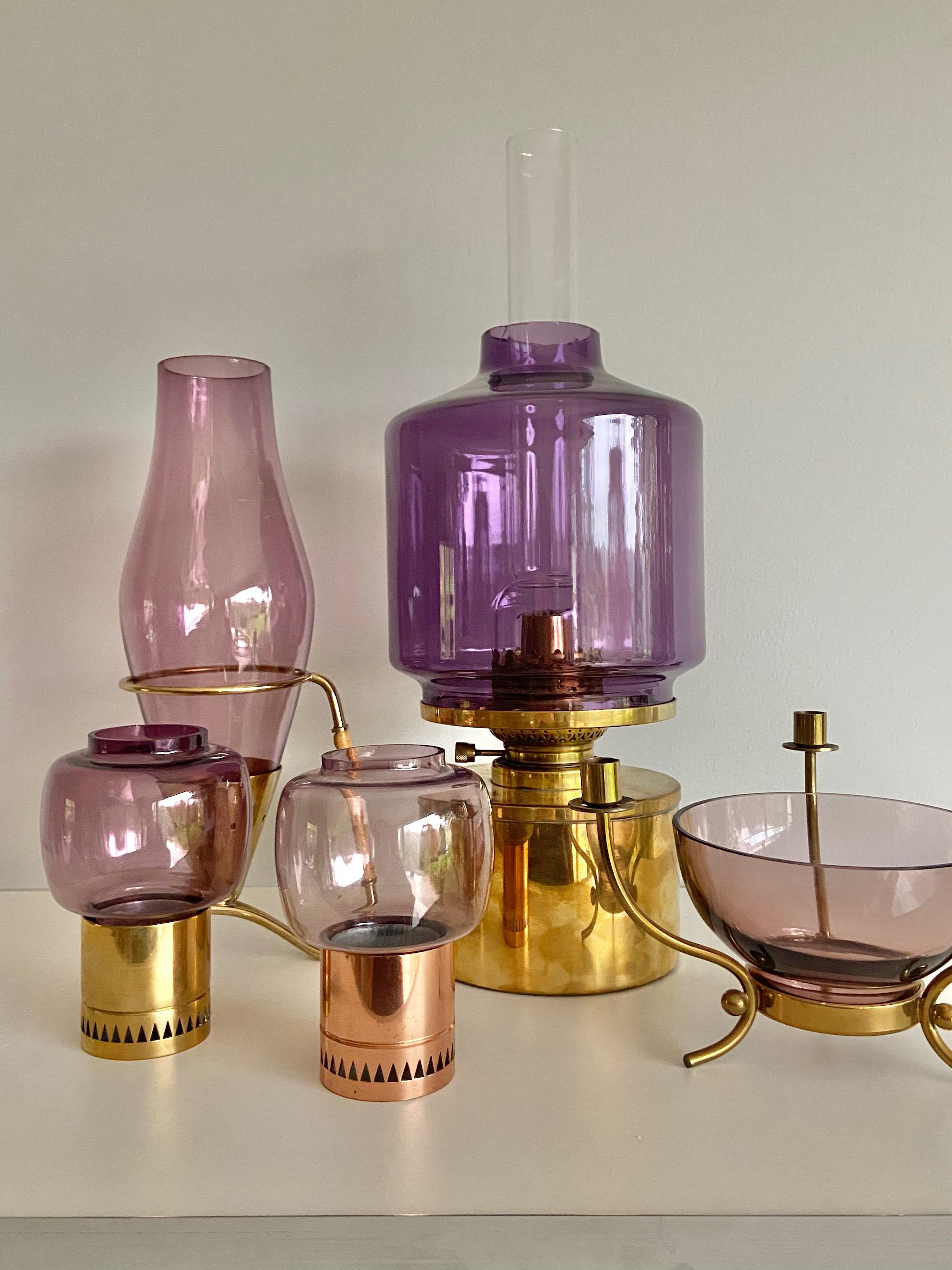 Gunnar Ander 1950s Ystad Metall Schweden Brass & Glass Candleholder 7