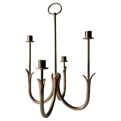 Candelabro a 4 candele in ottone Gunnar Ander di Ystad Metall Sweden
