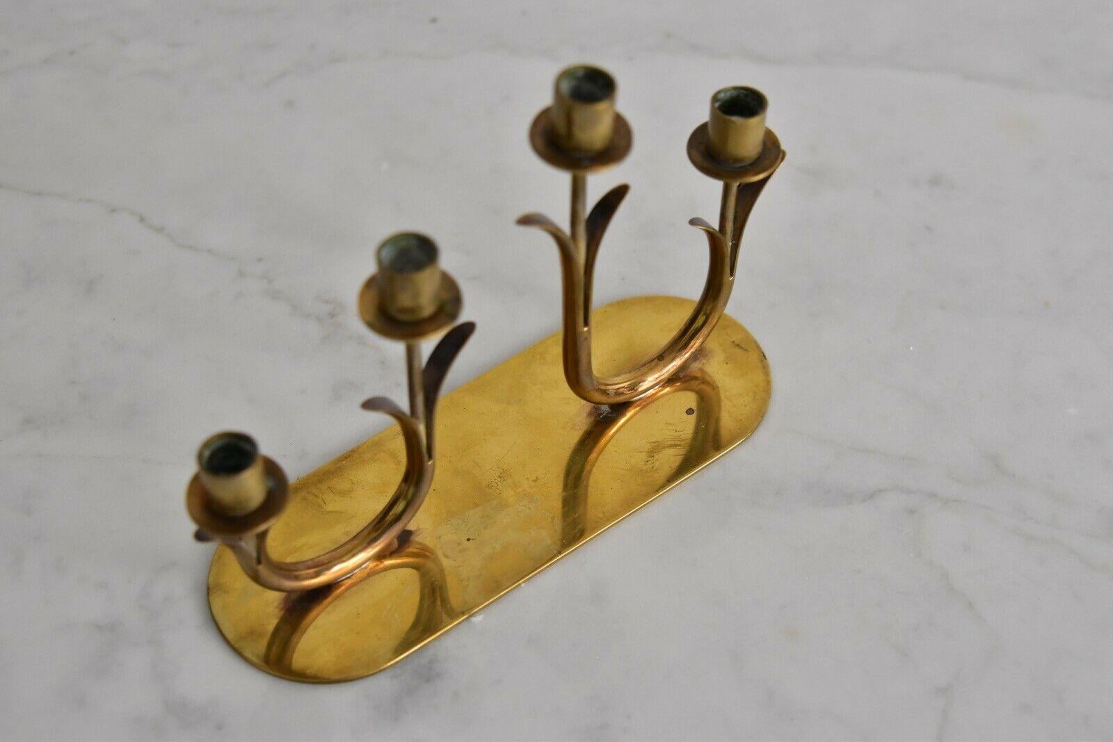 Swedish Gunnar Ander Brass Candleholder by Ystad Metall Sweden