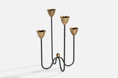 Gunnar Ander, Candelabra, Brass, Metal, Sweden, 1950s