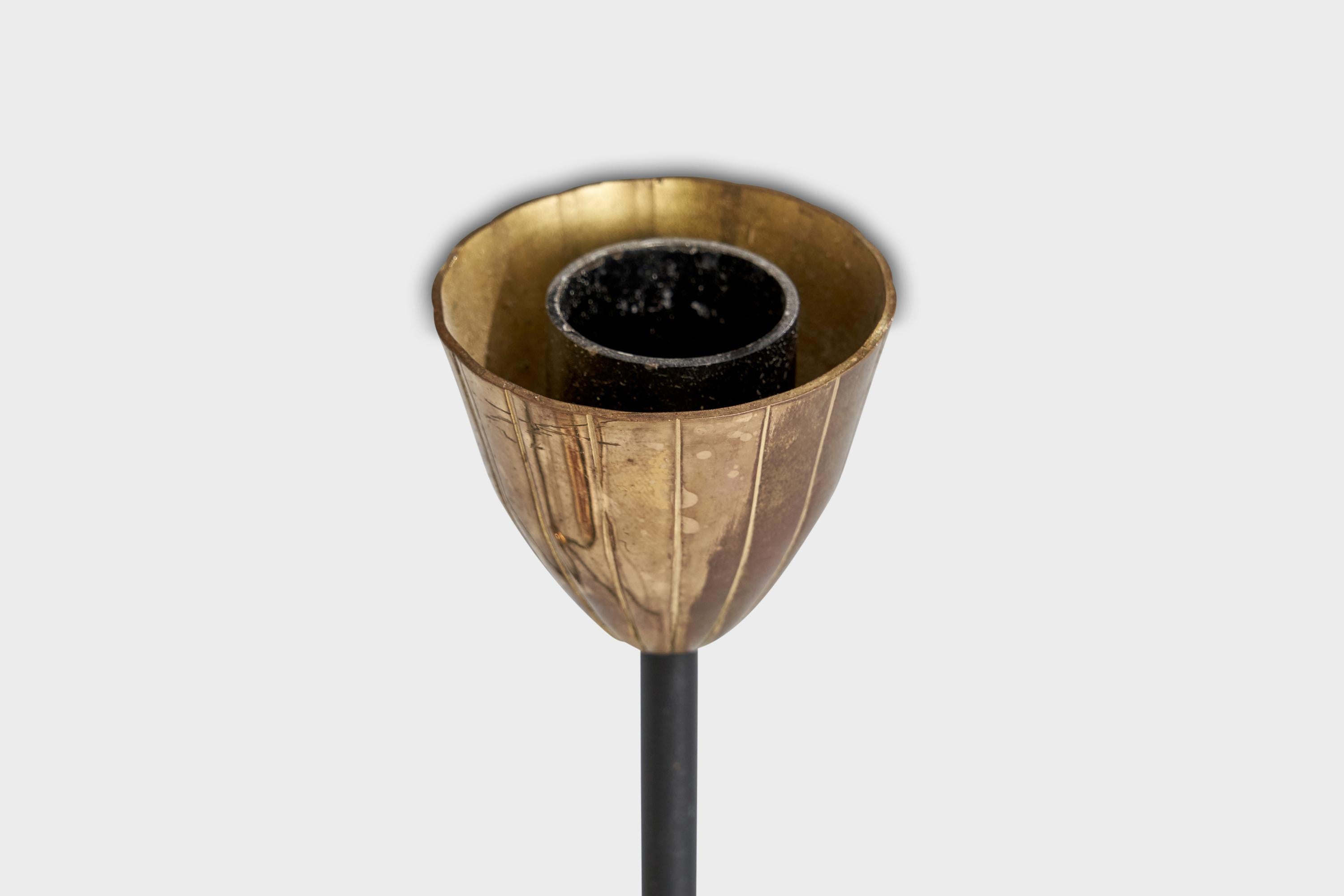 Gunnar Ander, Candelabro, Ottone, Metallo, Svezia, anni '1950 in vendita 1