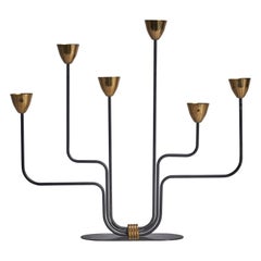 Gunnar Ander, Candelabro, Latón, Metal, Suecia, Años 50