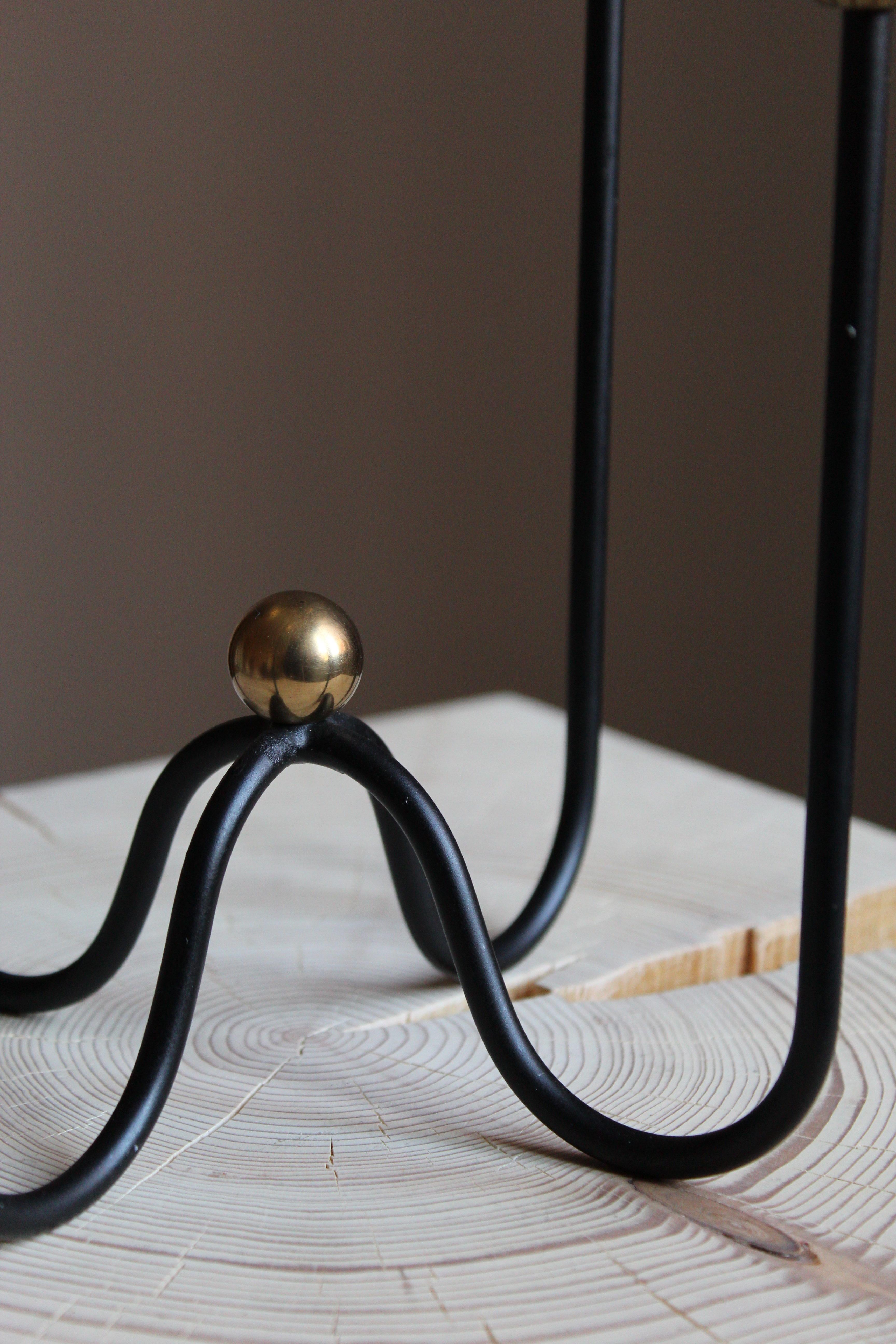 Gunnar Ander, Candelabrum, for Ystad Metall, Brass, Painted Metal, Sweden, 1950s In Good Condition In High Point, NC
