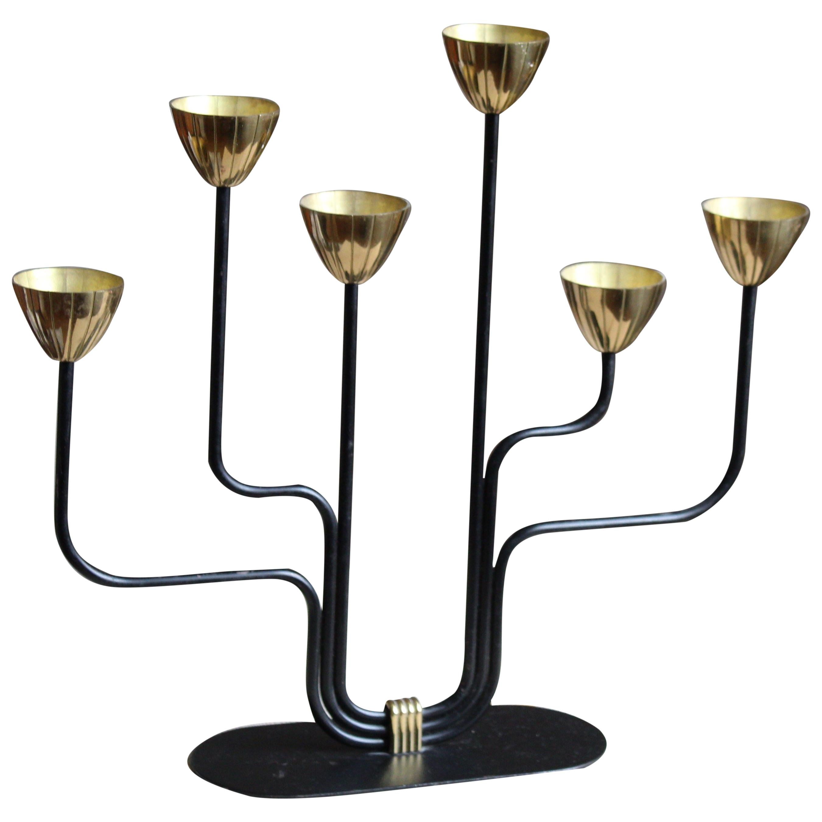 Candelabra in Metal and Brass by Gunnar Ander for Ystad Metal For Sale