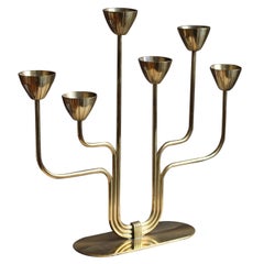 Gunnar Ander, Candelabra, for Ystad Metall, Brass, Sweden, 1950s