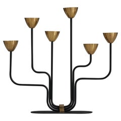 Gunnar Ander, Candelabro, metal y latón, Suecia, años 50