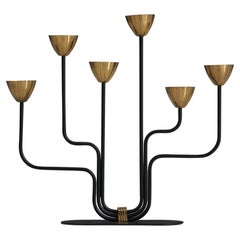 Retro Gunnar Ander, Candelabra, Metal and Brass, Sweden, 1950s