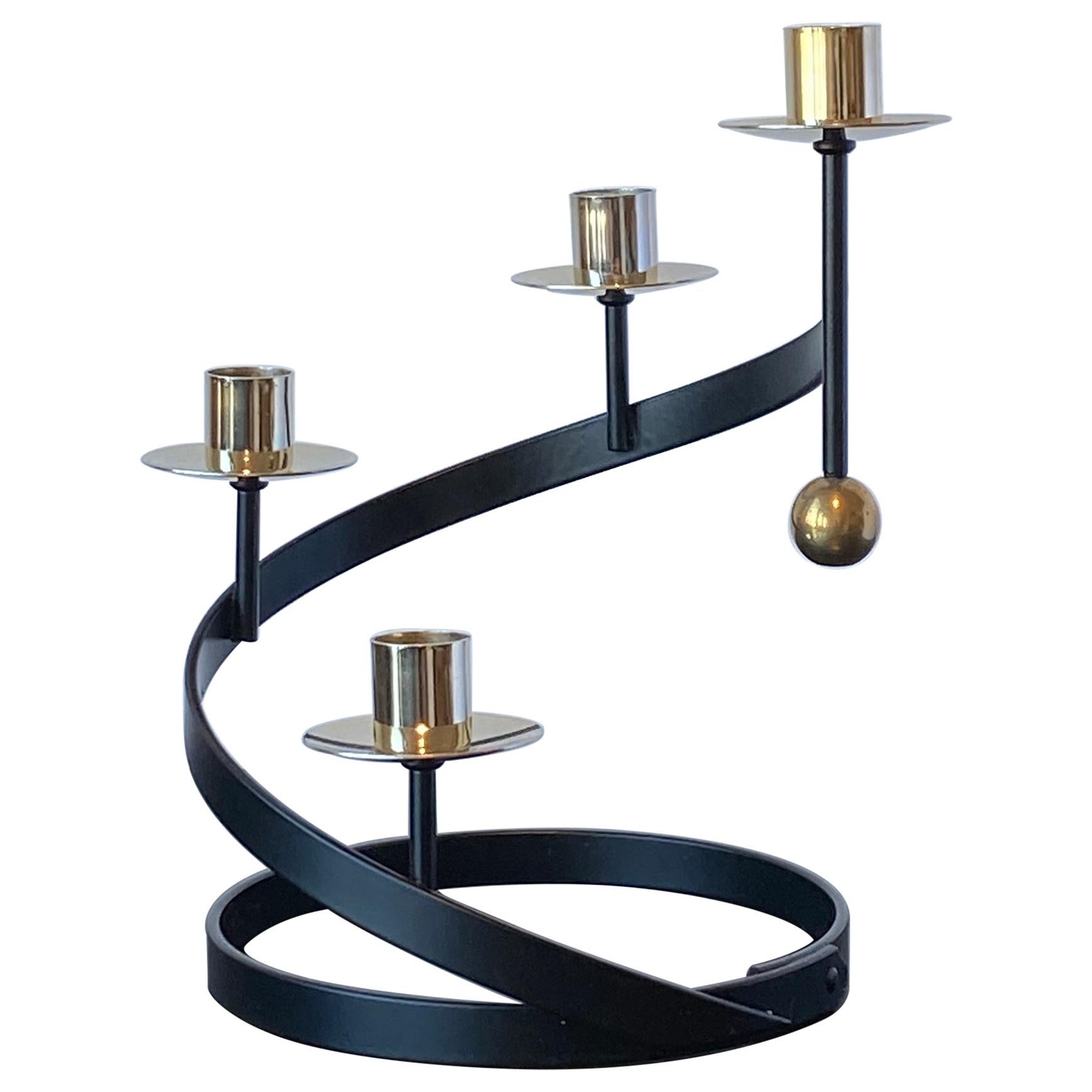 Gunnar Ander, Candelabra, Ystad Metall, Brass, Painted Metal, Sweden, 1970s