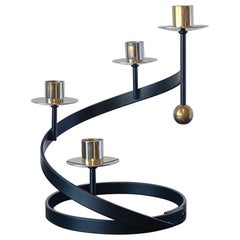 Gunnar Ander, Candelabra, Ystad Metall, Brass, Painted Metal, Sweden, 1970s