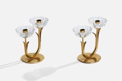 Gunnar Ander, Chandeliers, laiton, verre, Suède, années 1950