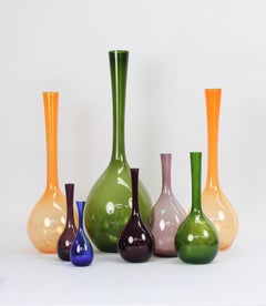 Gunnar Ander for Elme Glasbruk, Group of 8 Glass Vases, Sweden, 1960s