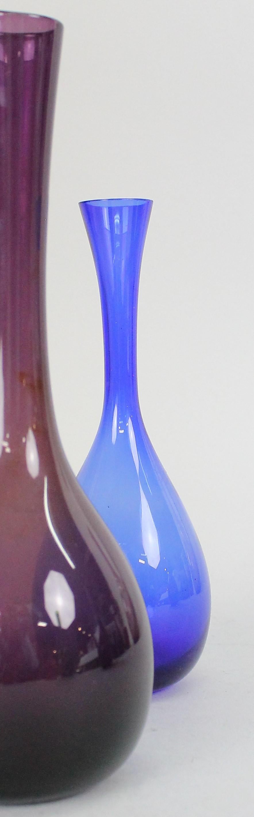 Gunnar Ander for Elme Glasbruk, Group of 8 Glass Vases, Sweden, 1960s In Good Condition For Sale In Skanninge, SE