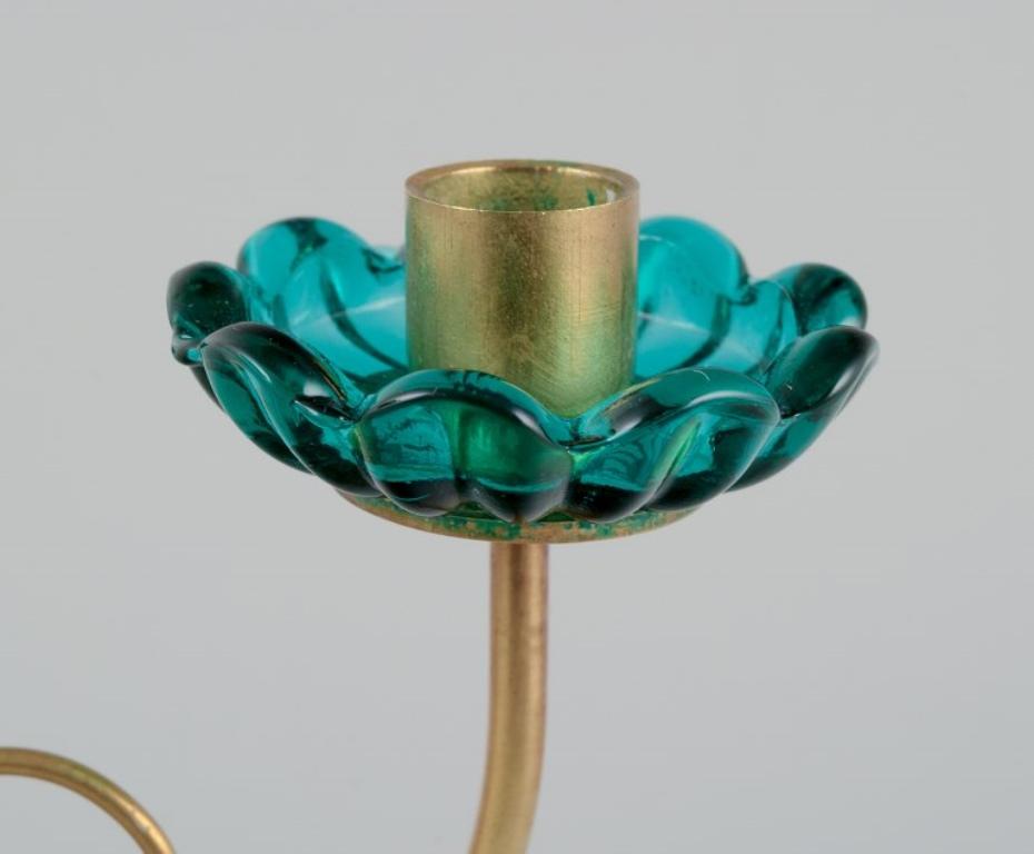 Mid-20th Century Gunnar Ander for Ystad Metall. Brass candlestick holder. Ca 1960 For Sale