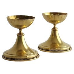 Gunnar Ander for Ystad Metall Candleholders, Brass, Sweden c. 1960s