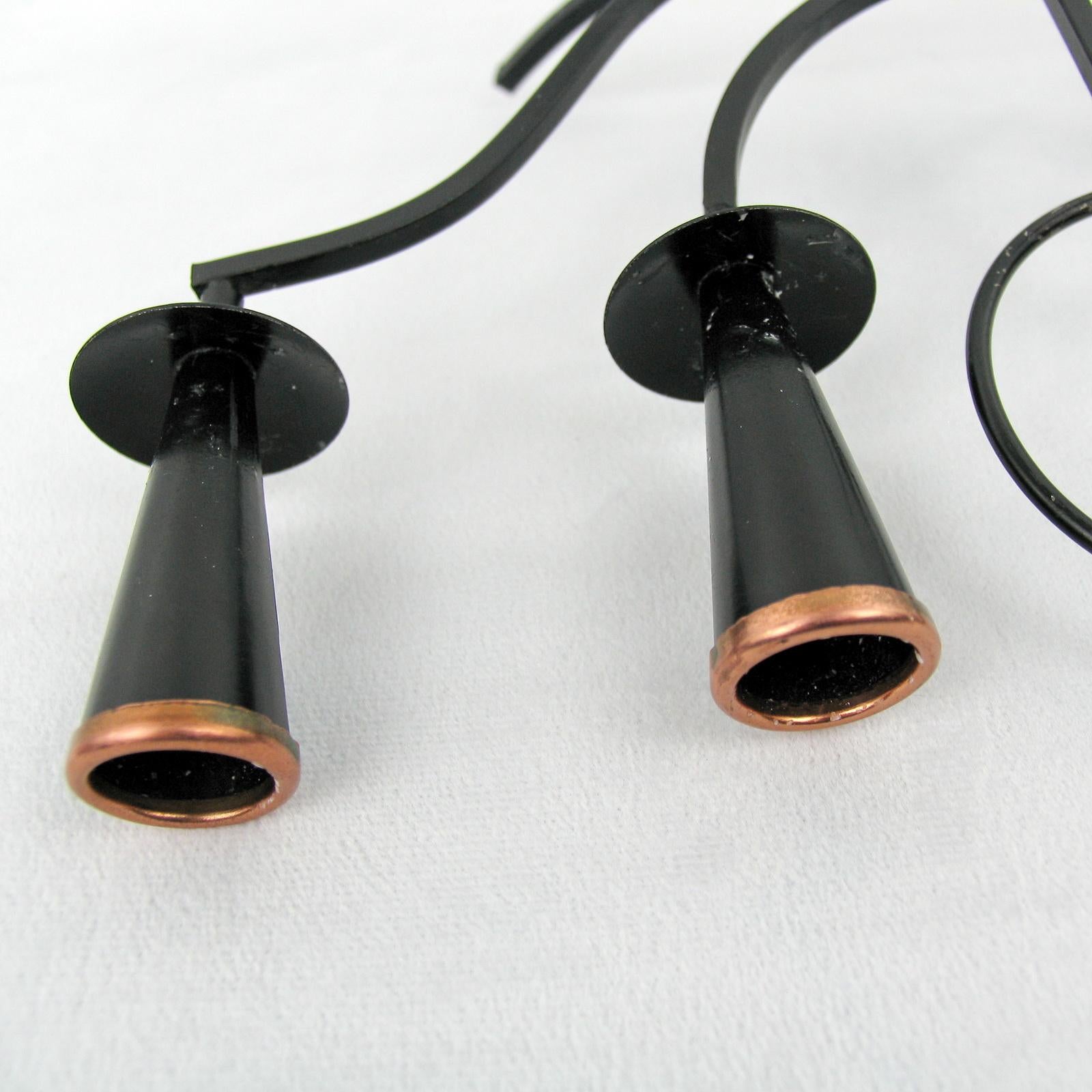 Gunnar Ander for Ystad Metall, Swedish Modernist Four-Light Candlestick, 1950s For Sale 4