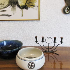 Gunnar Ander for Ystad Metall, Swedish Modernist Four-Light Candlestick, 1950s