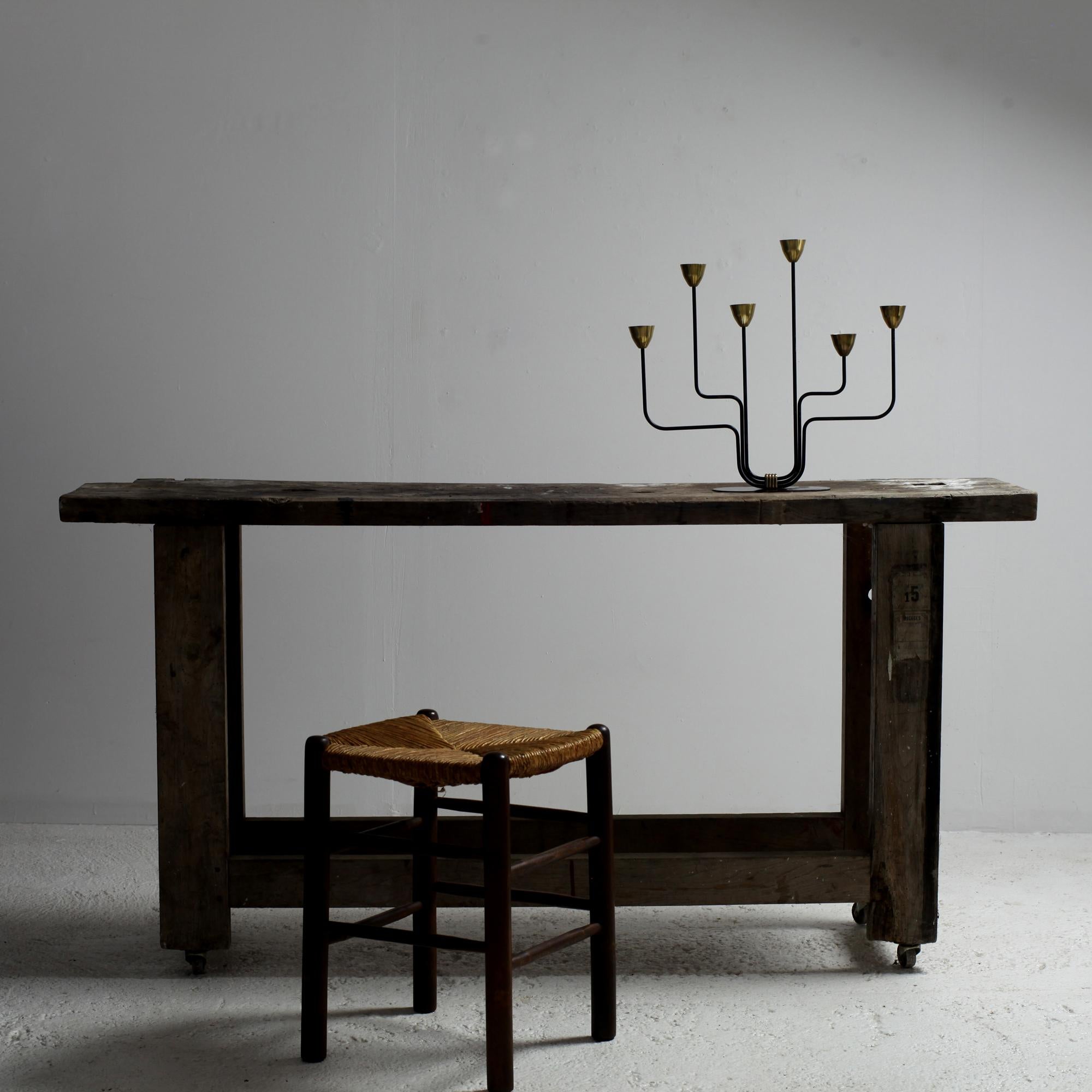 Grand candélabre Gunnar Ander pour Ystad Metall, Suède, années 1960 en vente 5