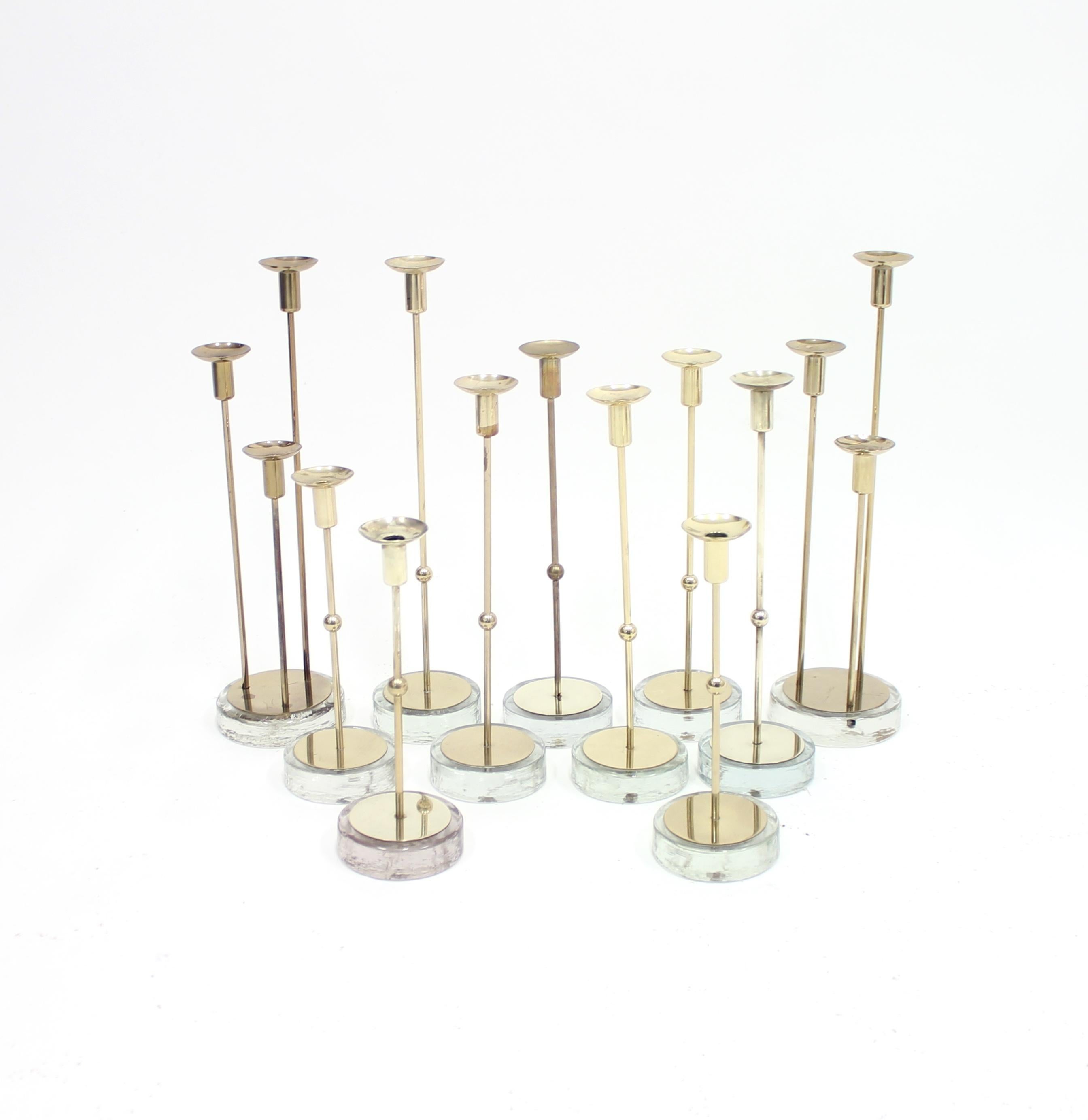 Scandinavian Modern Gunnar Ander, Set of 11 Candleholders for Ystad Metall, 1960s