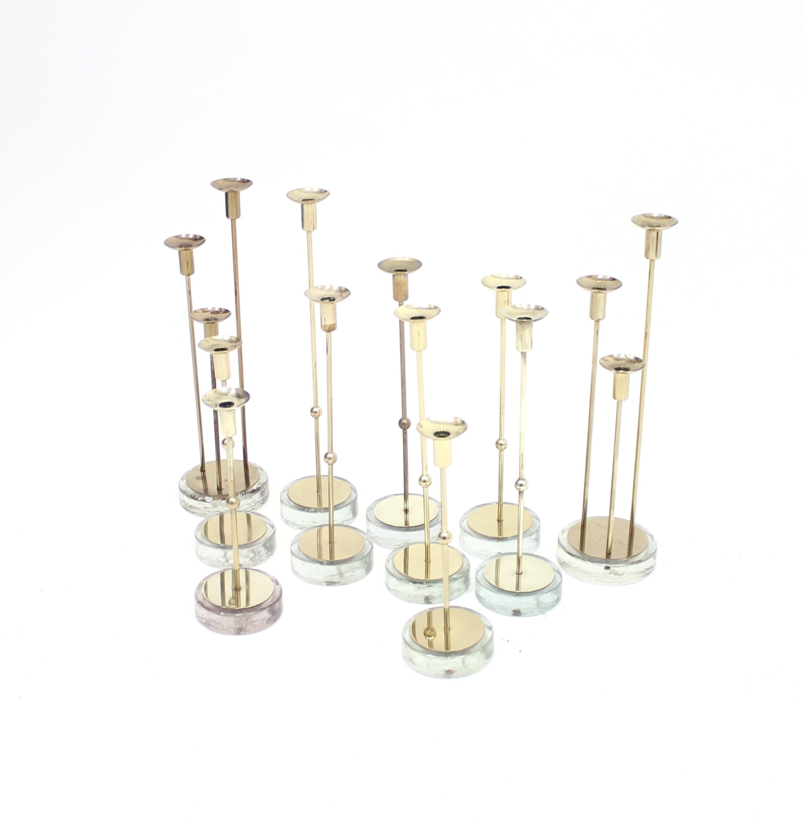 Mid-20th Century Gunnar Ander, Set of 11 Candleholders for Ystad Metall, 1960s