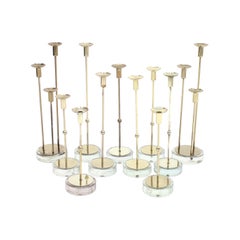 Gunnar Ander, Set of 11 Candleholders for Ystad Metall, 1960s