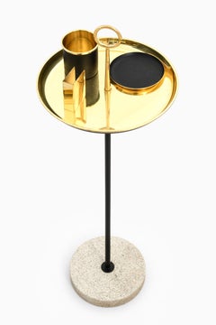 Gunnar Ander Side Table with Accessories Produced by Ystad Metall