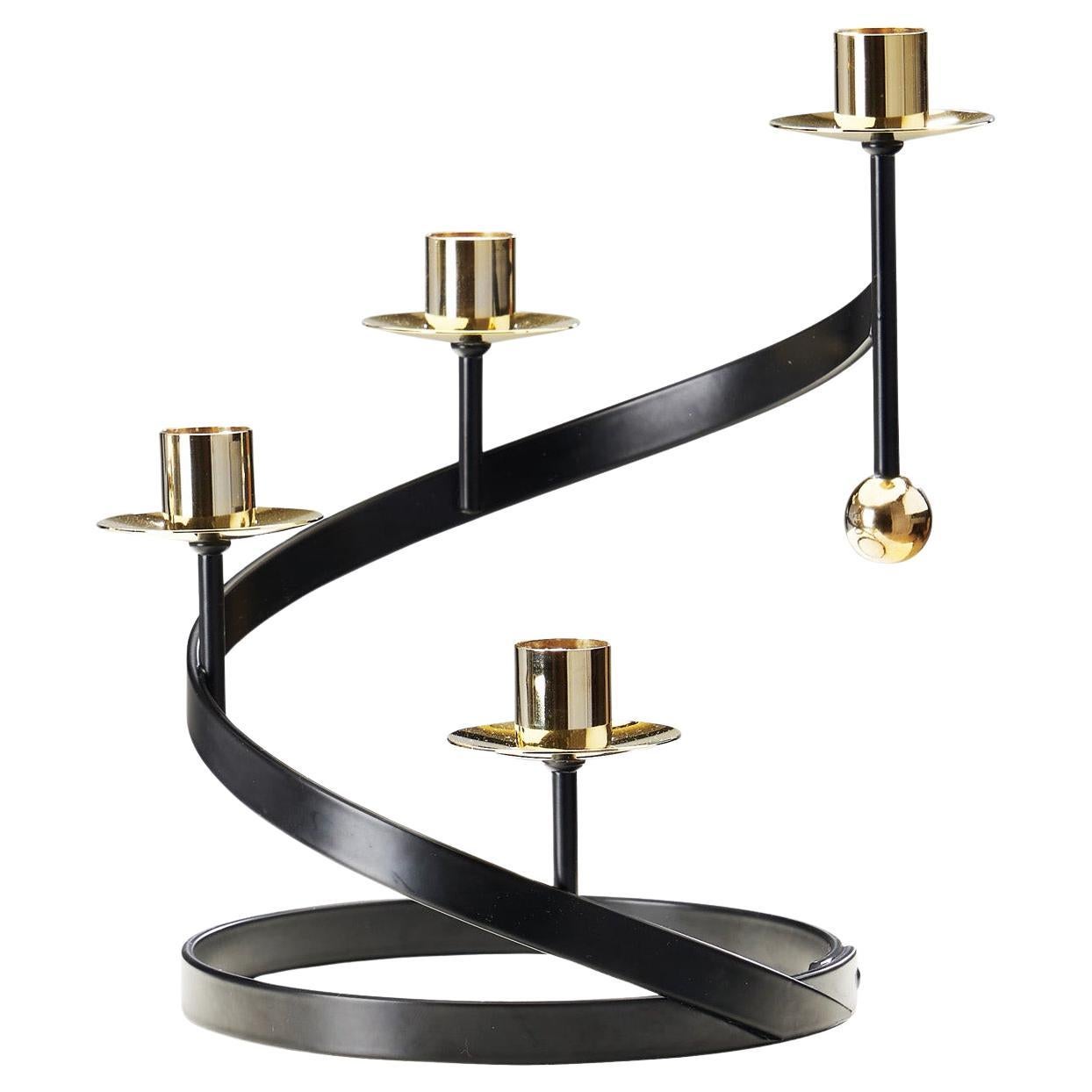 Gunnar Ander "Sonata" Candle Holder for Ystad Metall, Sweden 1950s For Sale