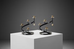 Gunnar Ander "Sonata" Candle Holders for Ystad Metall, Sweden, 1950s
