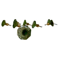 Vintage Gunnar Ander Spiderweb Glass Knobs for Lindshammer Sweden, Set of 8