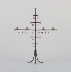 Gunnar Ander, Swedish designer. Pair of cast iron candlesticks. 1960s